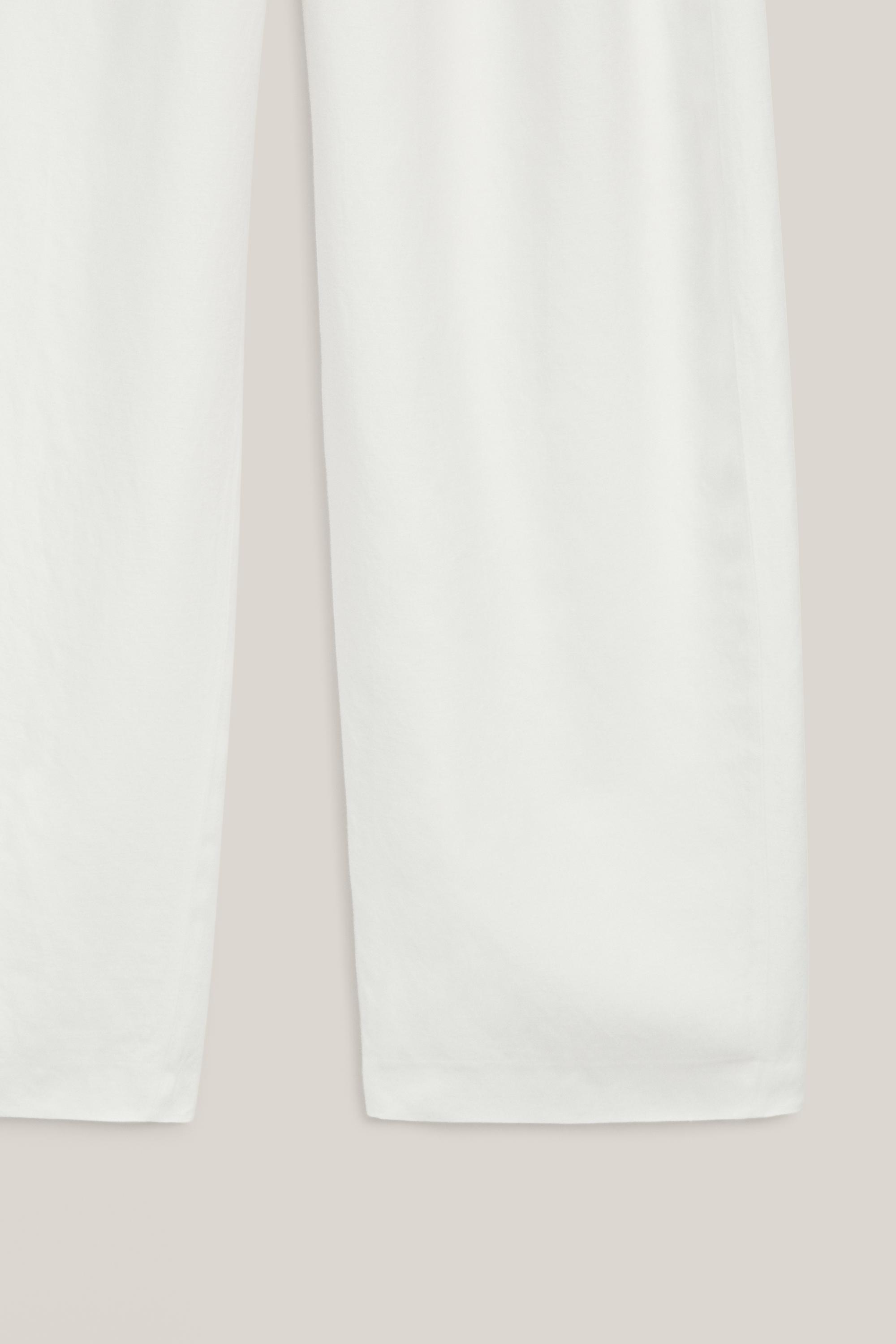 Flowing linen blend trousers with darts - LIMITED EDITION